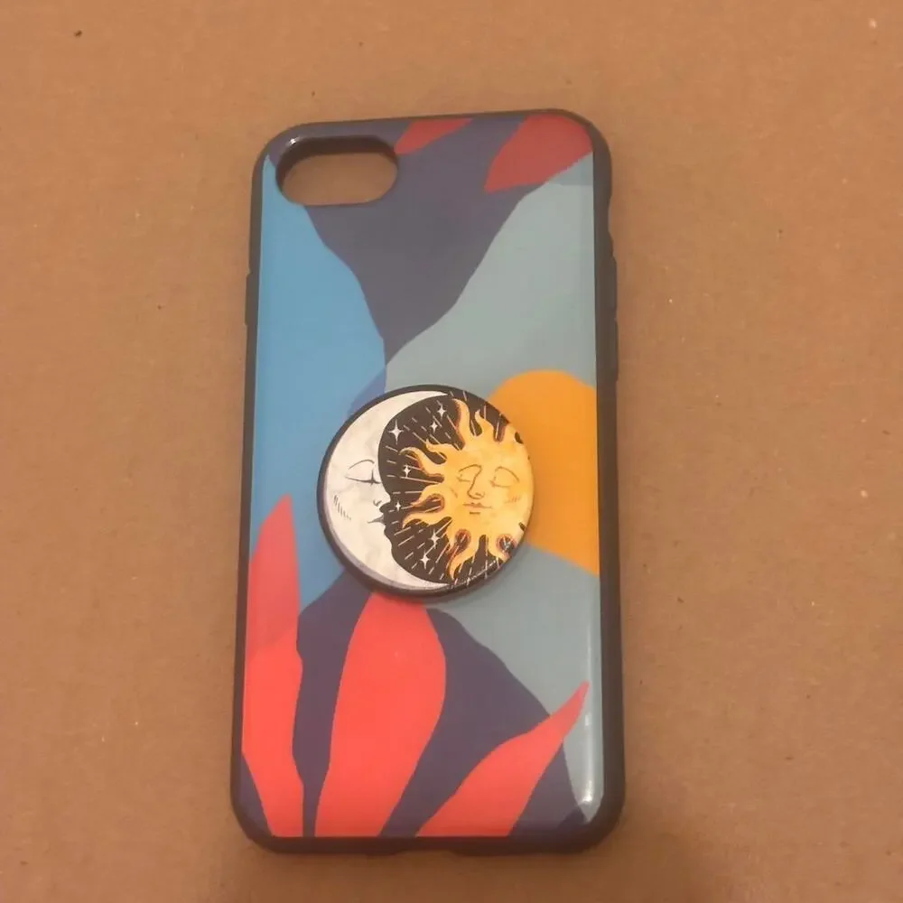 Multi coloured pop socket phone